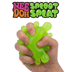 Neon Green Nee Doh Squeeze Gel Sploot Splat Ball Hand Relaxation &
