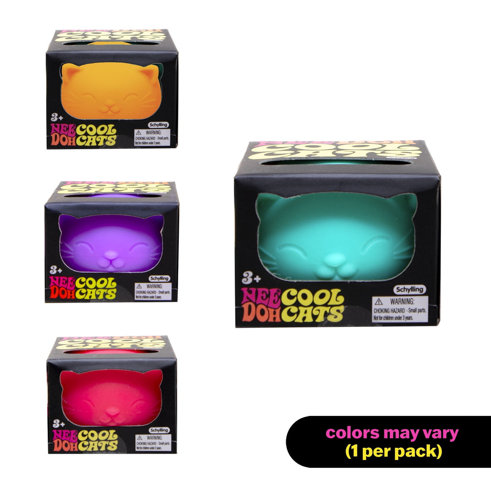 (2 pack) Nee Doh Cool Cats Squishy Fidget Ball, Novelty Toy, Multiple
