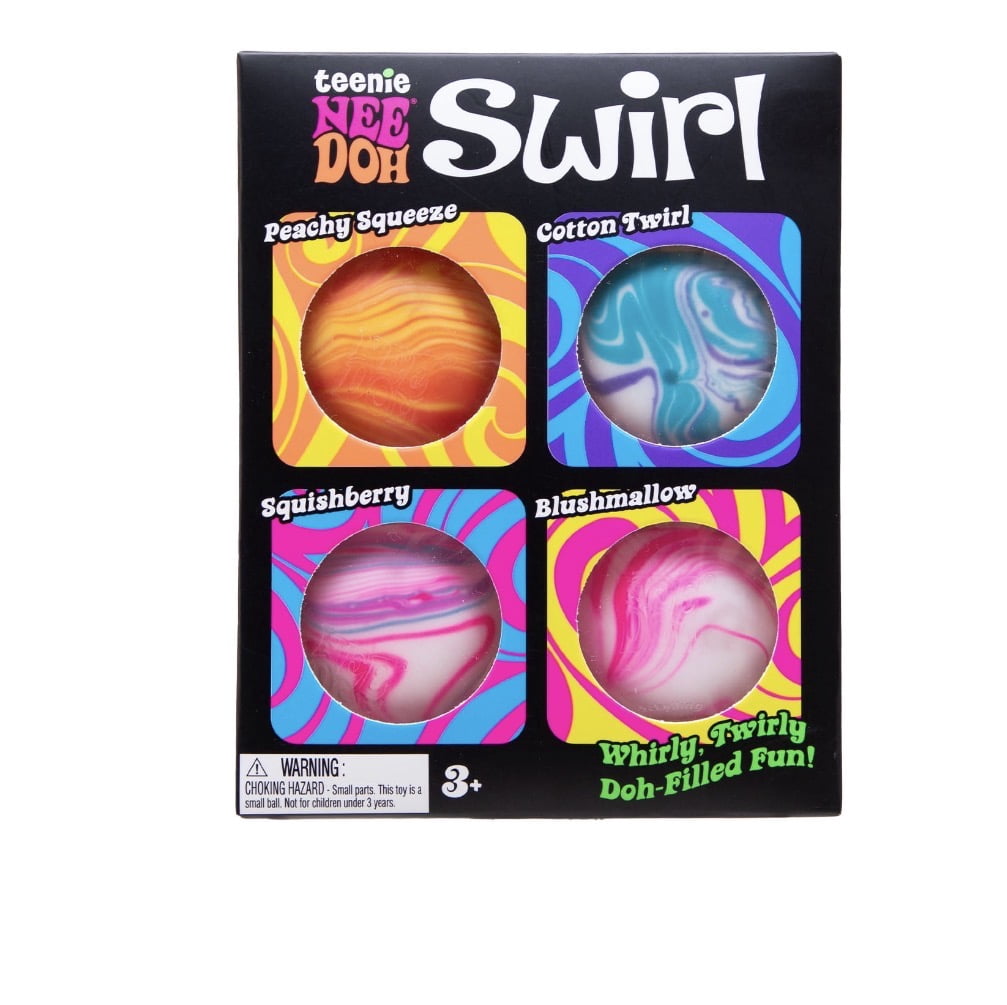 new trending nee doh teenie swirl 4 pack stress reliever balls, fidget