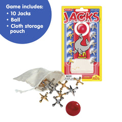 Old Fashioned Metal Jacks &amp; Rubber Ball Game, Novelty &amp; Gag To